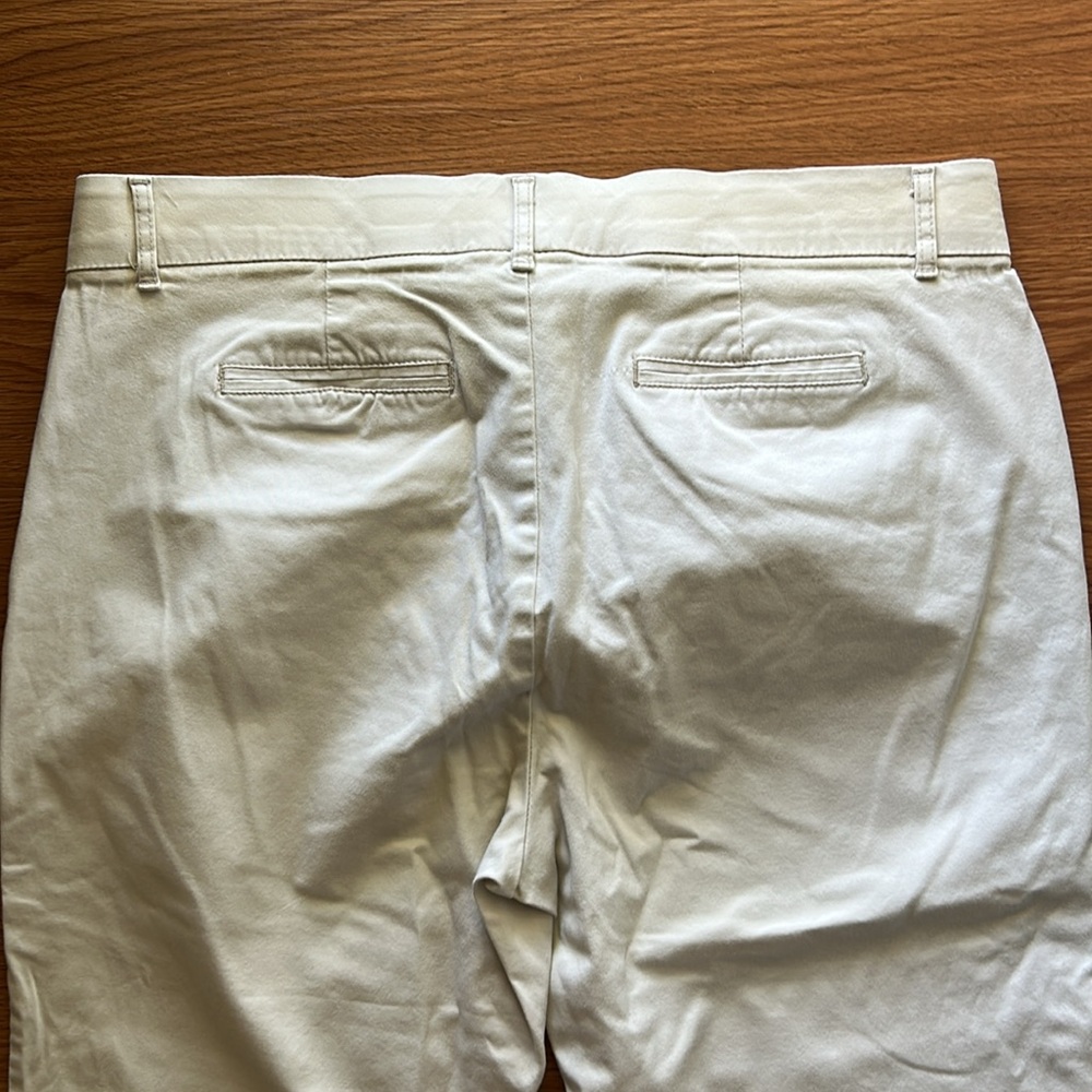 JM Collection White Chino Pants Cropped Cotton Twill - Picture 5 of 5